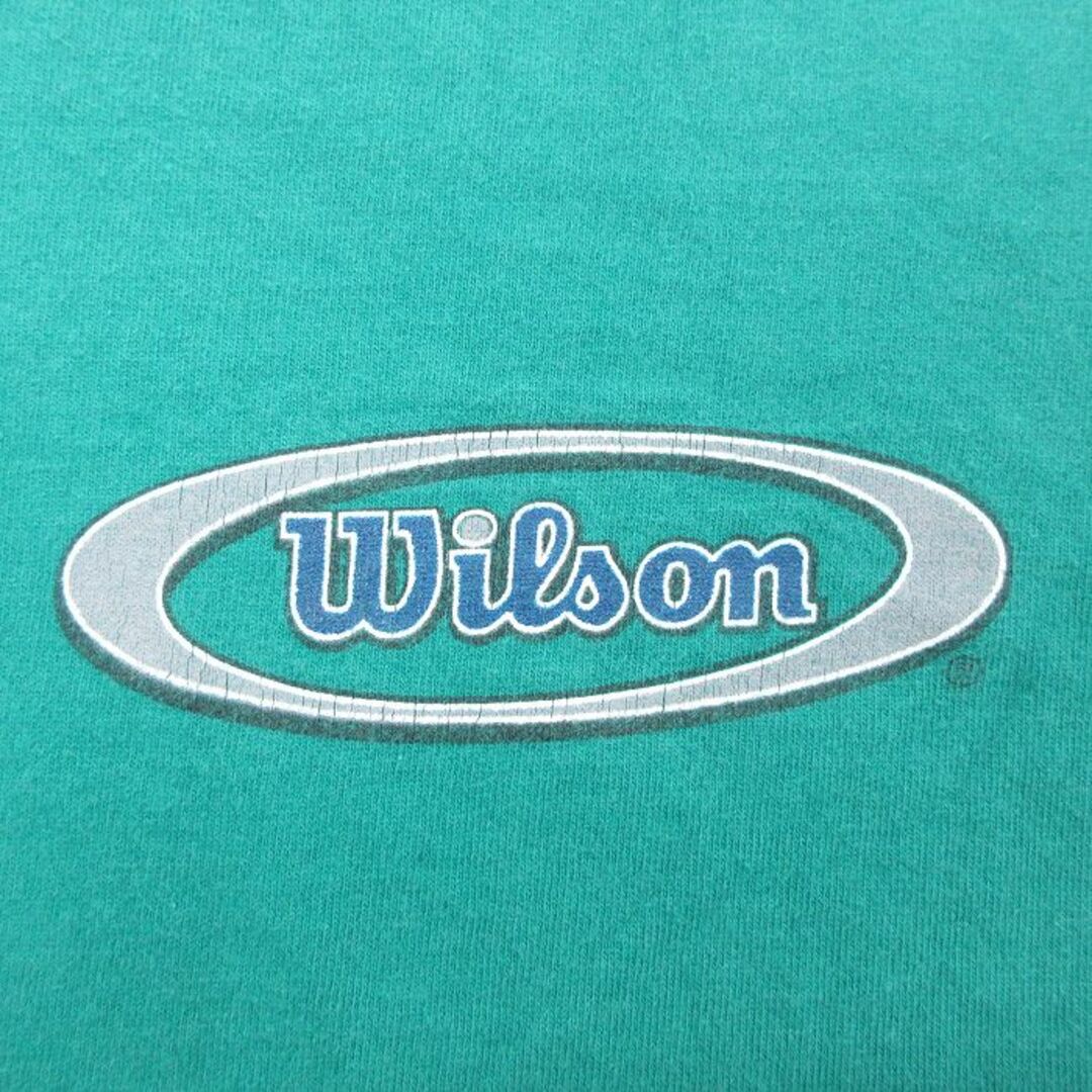 wilson(ウィルソン)のXL★古着 ウィルソン 半袖 ビンテージ Tシャツ メンズ 00年代 00s ワンポイントロゴ 大きいサイズ クルーネック 緑 グリーン 23mar23 中古 メンズのトップス(Tシャツ/カットソー(半袖/袖なし))の商品写真