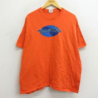 リー(Lee)のXL★古着 リー Lee 半袖 ビンテージ Tシャツ メンズ 00年代 00s BLUE FUNK 大きいサイズ コットン クルーネック オレンジ 【spe】 23mar25 中古(Tシャツ/カットソー(半袖/袖なし))