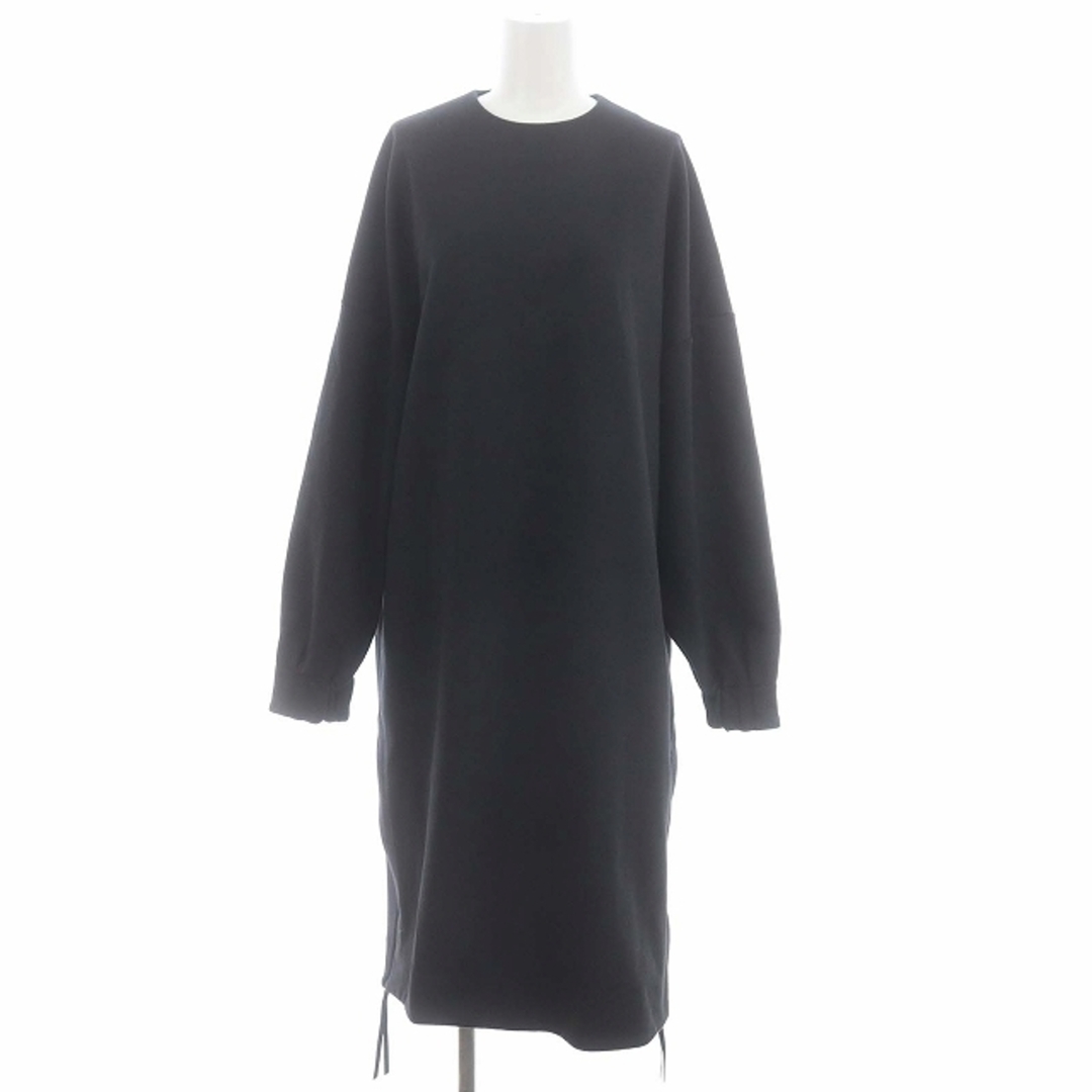 HYKE(ハイク)のハイク LONG-SLV DRESS ワンピース ロング ミモレ丈 長袖 1 黒 レディースのワンピース(ロングワンピース/マキシワンピース)の商品写真