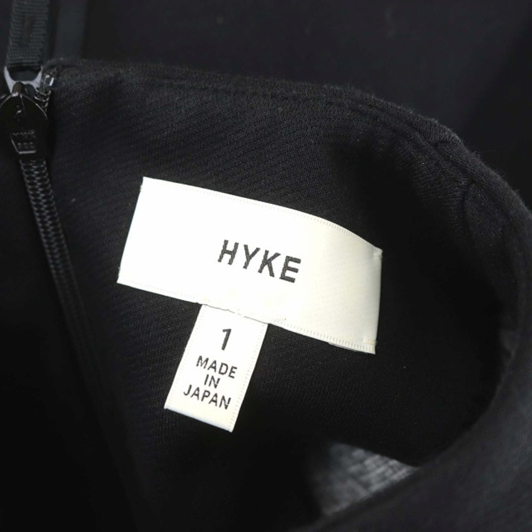 HYKE(ハイク)のハイク LONG-SLV DRESS ワンピース ロング ミモレ丈 長袖 1 黒 レディースのワンピース(ロングワンピース/マキシワンピース)の商品写真