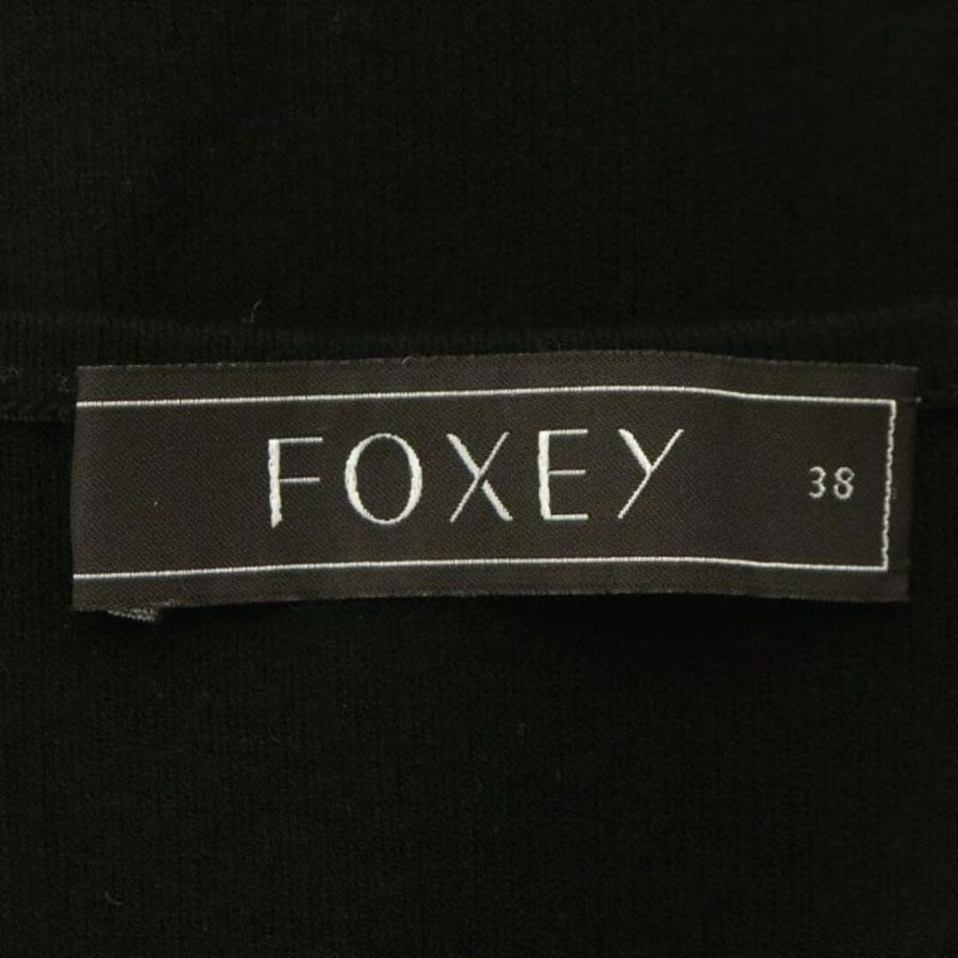 FOXEY(フォクシー)のフォクシー FOXEY ニットトップス カットソー 半袖 Vネック 38 黒 レディースのトップス(ニット/セーター)の商品写真