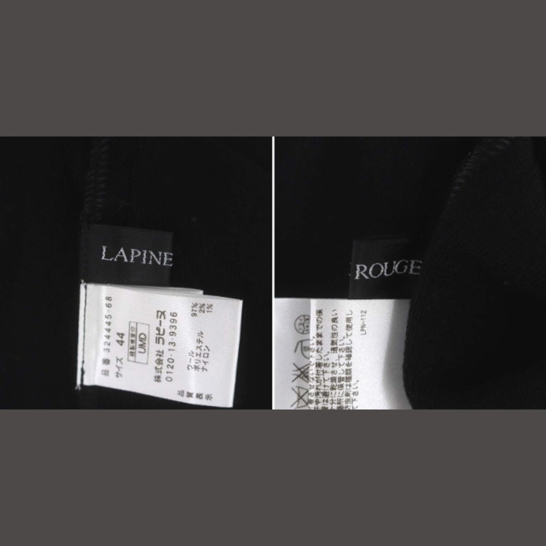 other(アザー)のラピーヌ ルージュ ラメチェック ニット スカート セットアップ 44 2L 黒 レディースのトップス(ニット/セーター)の商品写真