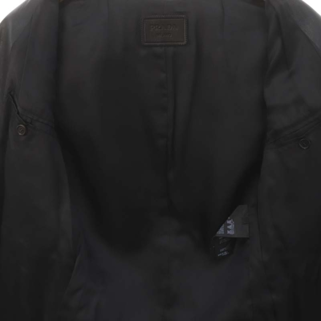 PRADA(プラダ)のプラダ ラムレザー2Bテーラードジャケット 総裏地 46 黒 /MI ■OS メンズのジャケット/アウター(テーラードジャケット)の商品写真