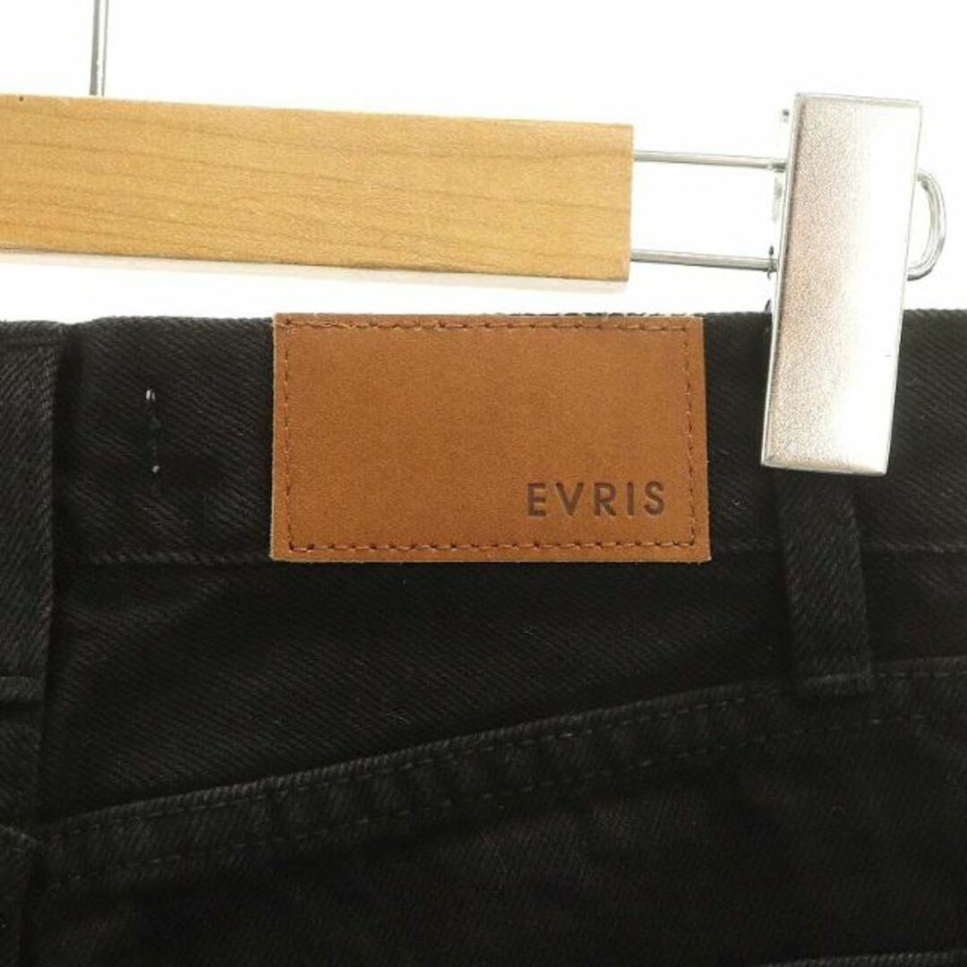 EVRIS(エヴリス)のエヴリス EVRIS オープンウエストワイドデニムパンツ カラー S 黒 レディースのパンツ(デニム/ジーンズ)の商品写真