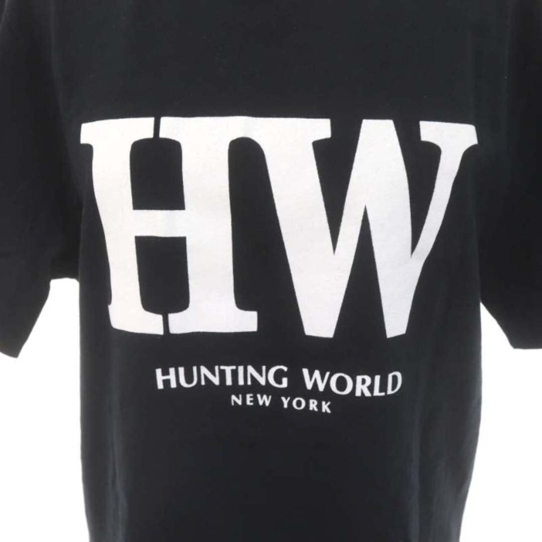 HUNTING WORLD(ハンティングワールド)のハンティングワールド ロゴプリントクルーネックTシャツ カットソー 半袖 黒 白 レディースのトップス(Tシャツ(半袖/袖なし))の商品写真