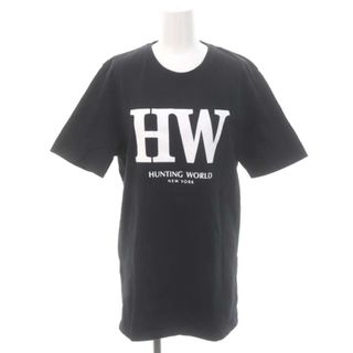 ハンティングワールド(HUNTING WORLD)のハンティングワールド ロゴプリントクルーネックTシャツ カットソー 半袖 黒 白(Tシャツ(半袖/袖なし))