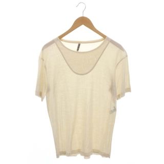 ボッテガヴェネタ(Bottega Veneta)のボッテガヴェネタ シルクTシャツ カットソー 半袖 46 S ベージュ(Tシャツ/カットソー(半袖/袖なし))