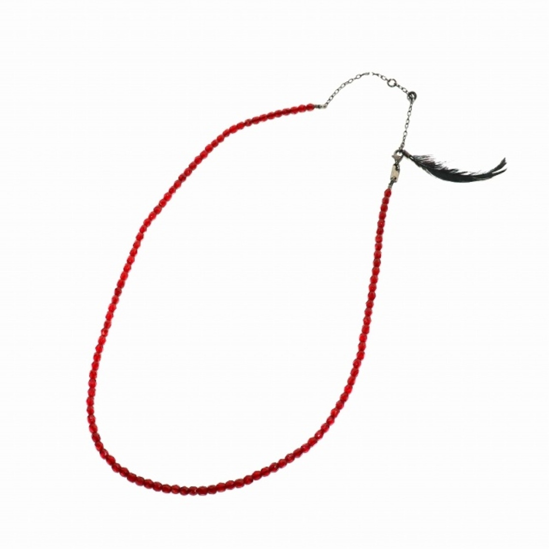 ジャムホームメイド ネックレス SV ビーズ フェザー 赤 レッド レディースのアクセサリー(ネックレス)の商品写真