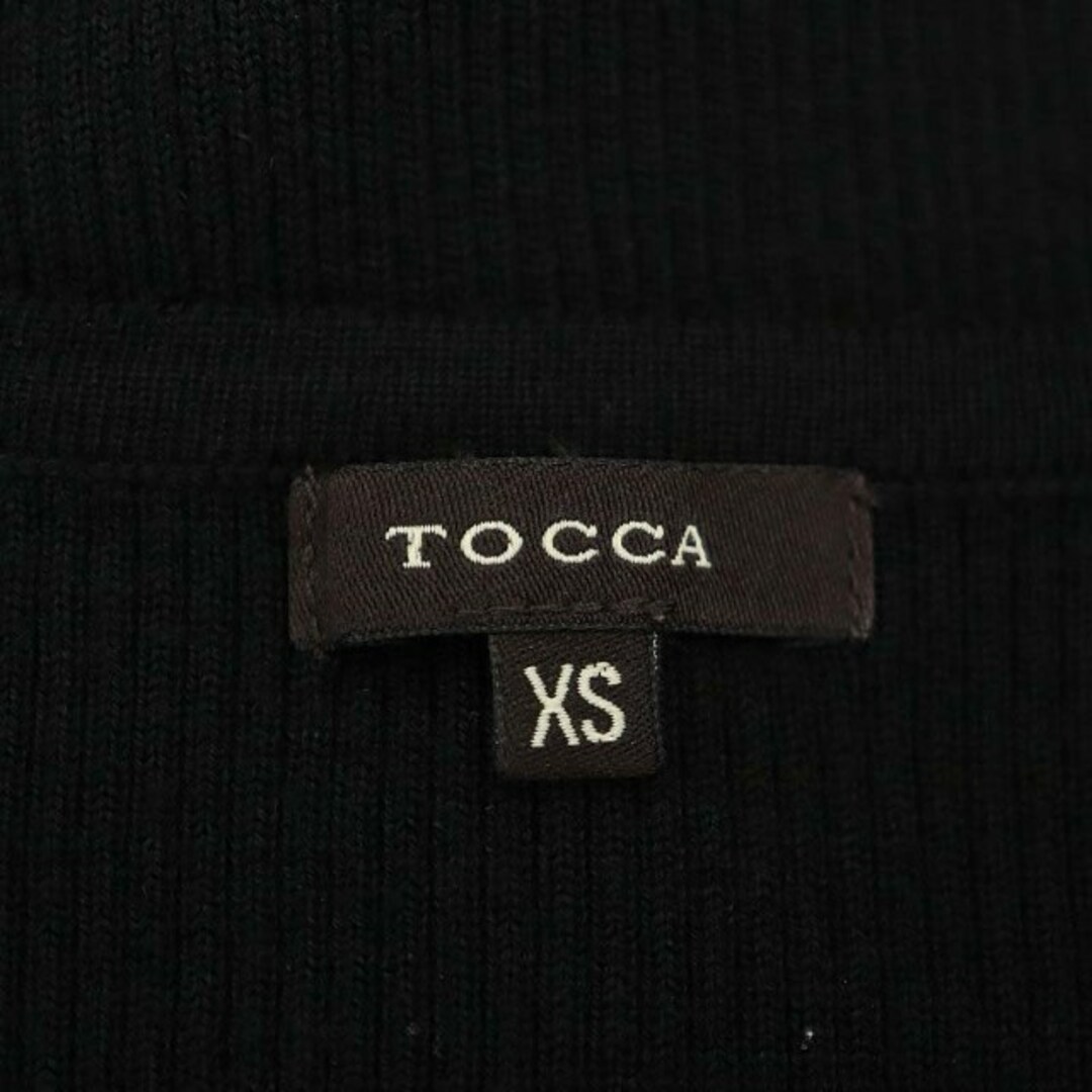 TOCCA(トッカ)のトッカ TOCCA リブニットカーディガン ペプラム 七分袖 XS 黒 ブラック レディースのトップス(カーディガン)の商品写真