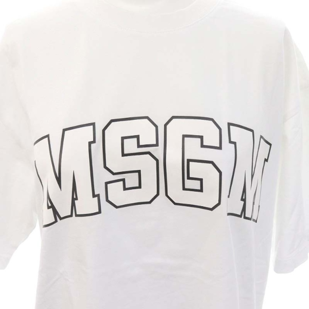 MSGM(エムエスジイエム)のエムエスジーエム ロゴ Tシャツ オーバーサイズ コットン 半袖 XS 白 レディースのトップス(Tシャツ(半袖/袖なし))の商品写真