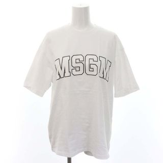 MSGM - エムエスジーエム ロゴ Tシャツ オーバーサイズ コットン 半袖 XS 白