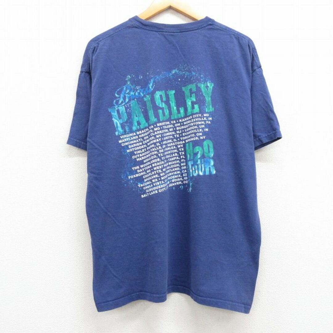 XL★古着 半袖 ビンテージ ロック バンド Tシャツ メンズ 00年代 00s ブラッドペイズリー コットン クルーネック 青 ブルー 23mar16 中古 メンズのトップス(Tシャツ/カットソー(半袖/袖なし))の商品写真