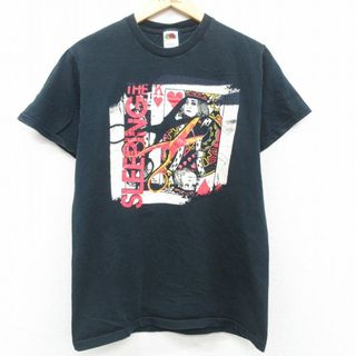 リー(Lee)のM★古着 半袖 ビンテージ ロック バンド Tシャツ メンズ 00年代 00s The Sleeping ザスリーピング コットン クルーネック 黒 ブラック 23mar25 中古(Tシャツ/カットソー(半袖/袖なし))