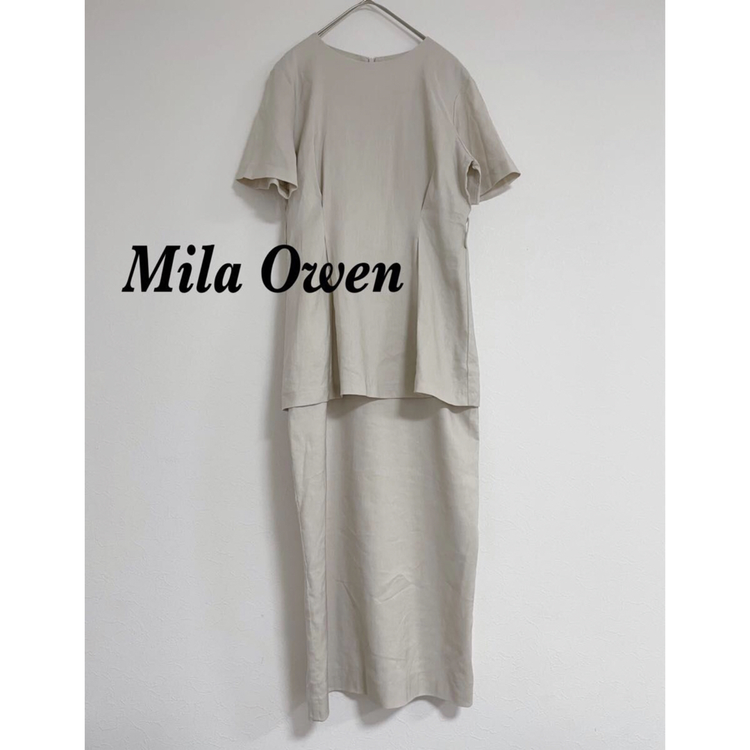 Mila Owen(ミラオーウェン)のMila Owen ミラオーウェンドッキングワンピース  美品 レディースのワンピース(ロングワンピース/マキシワンピース)の商品写真