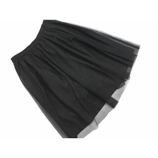 ランバン(LANVIN)のLANVIN ランバン チュール ギャザー スカート size40/黒 ■■ レディース(ひざ丈スカート)