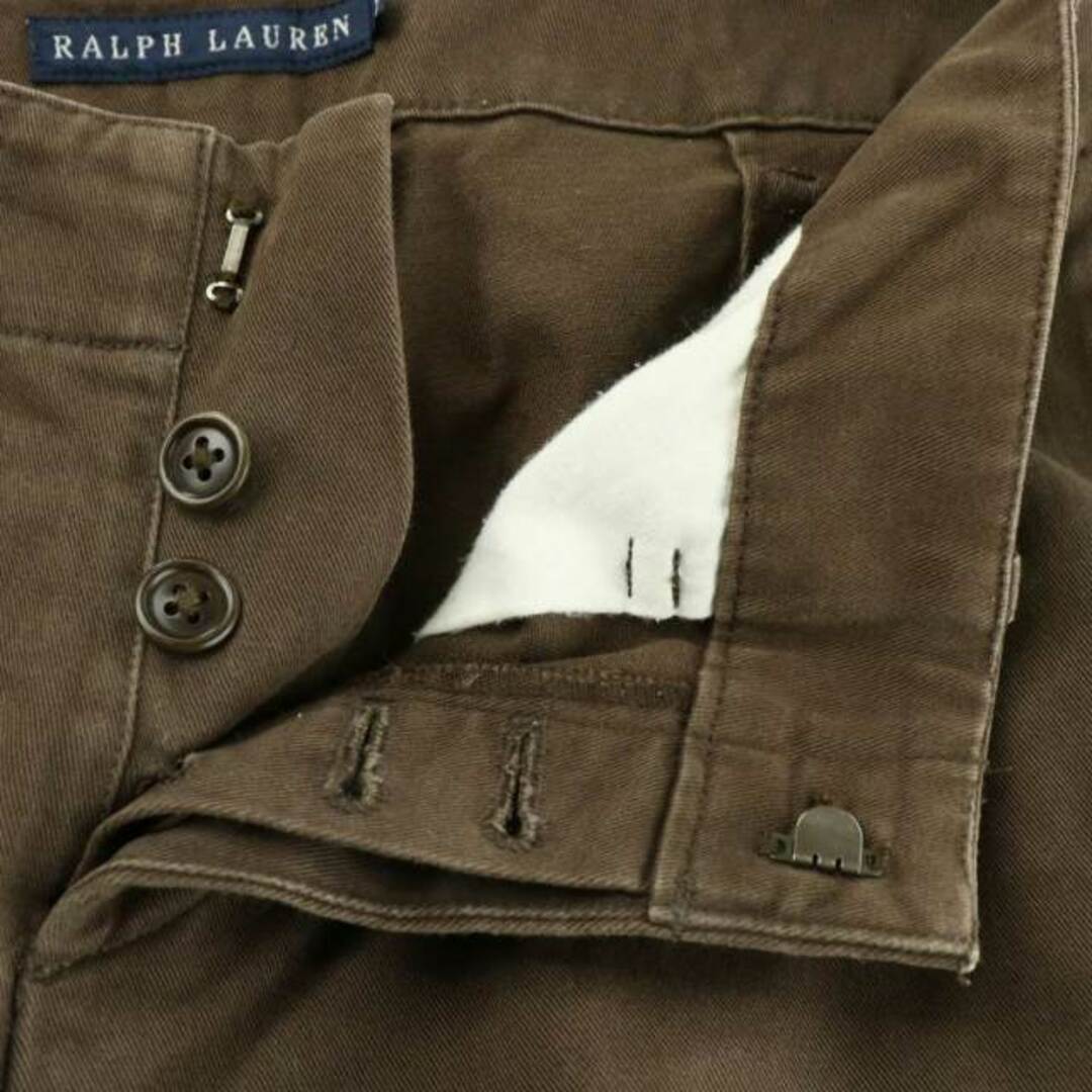 Ralph Lauren(ラルフローレン)のラルフローレン チノパン チノパンツ スラックス ボタンフライ 7 S 茶 レディースのパンツ(チノパン)の商品写真