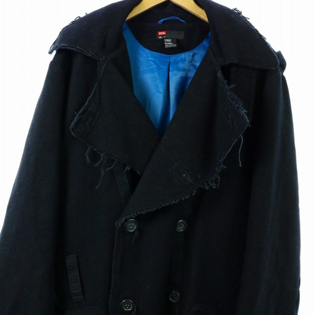 DIESEL(ディーゼル)のDIESEL HENKI ロングコート ダブル フード 切りっぱなし ウール M メンズのジャケット/アウター(その他)の商品写真
