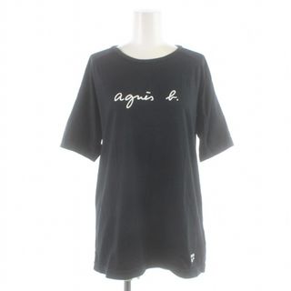 アニエスベー(agnes b.)のアニエスベー アリーナ Tシャツ カットソー プルオーバー 半袖 ロゴ L 黒(Tシャツ(半袖/袖なし))