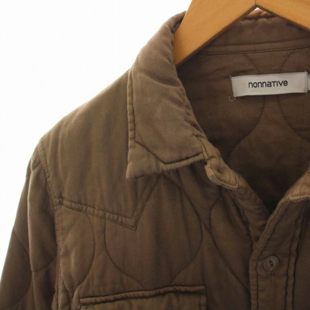 nonnative(ノンネイティブ)のnonnative キルティング シャツ ジャケット 中綿 長袖 0 S 茶 メンズのジャケット/アウター(ブルゾン)の商品写真