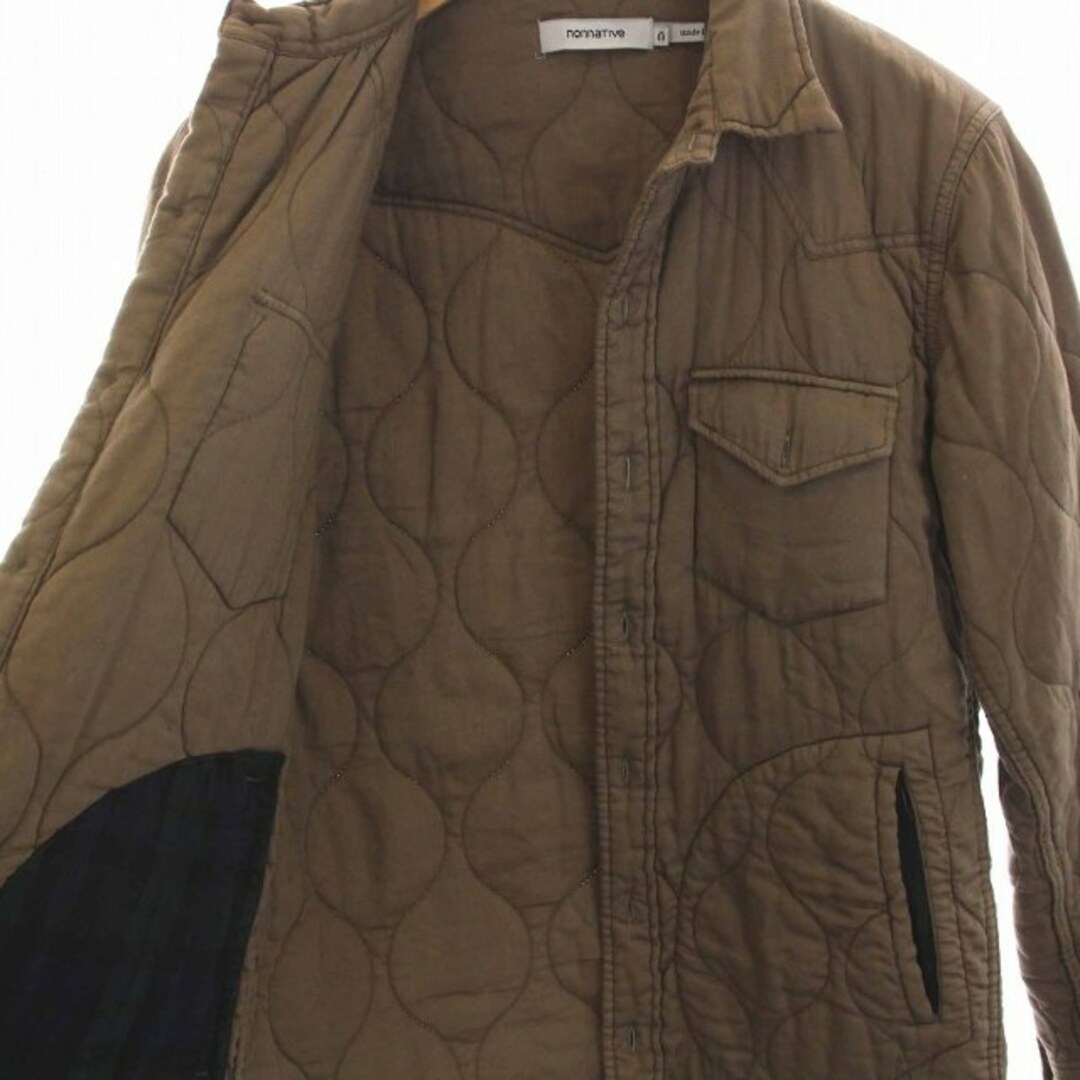 nonnative(ノンネイティブ)のnonnative キルティング シャツ ジャケット 中綿 長袖 0 S 茶 メンズのジャケット/アウター(ブルゾン)の商品写真