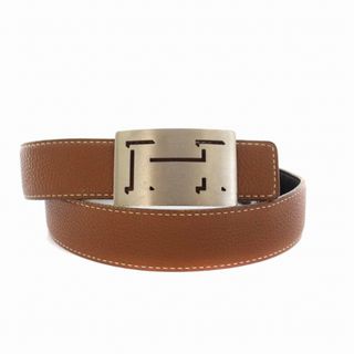 エルメス(Hermes)のエルメス バックル レザー ベルト □H刻印 リバーシブル 75cm 茶 黒(ベルト)