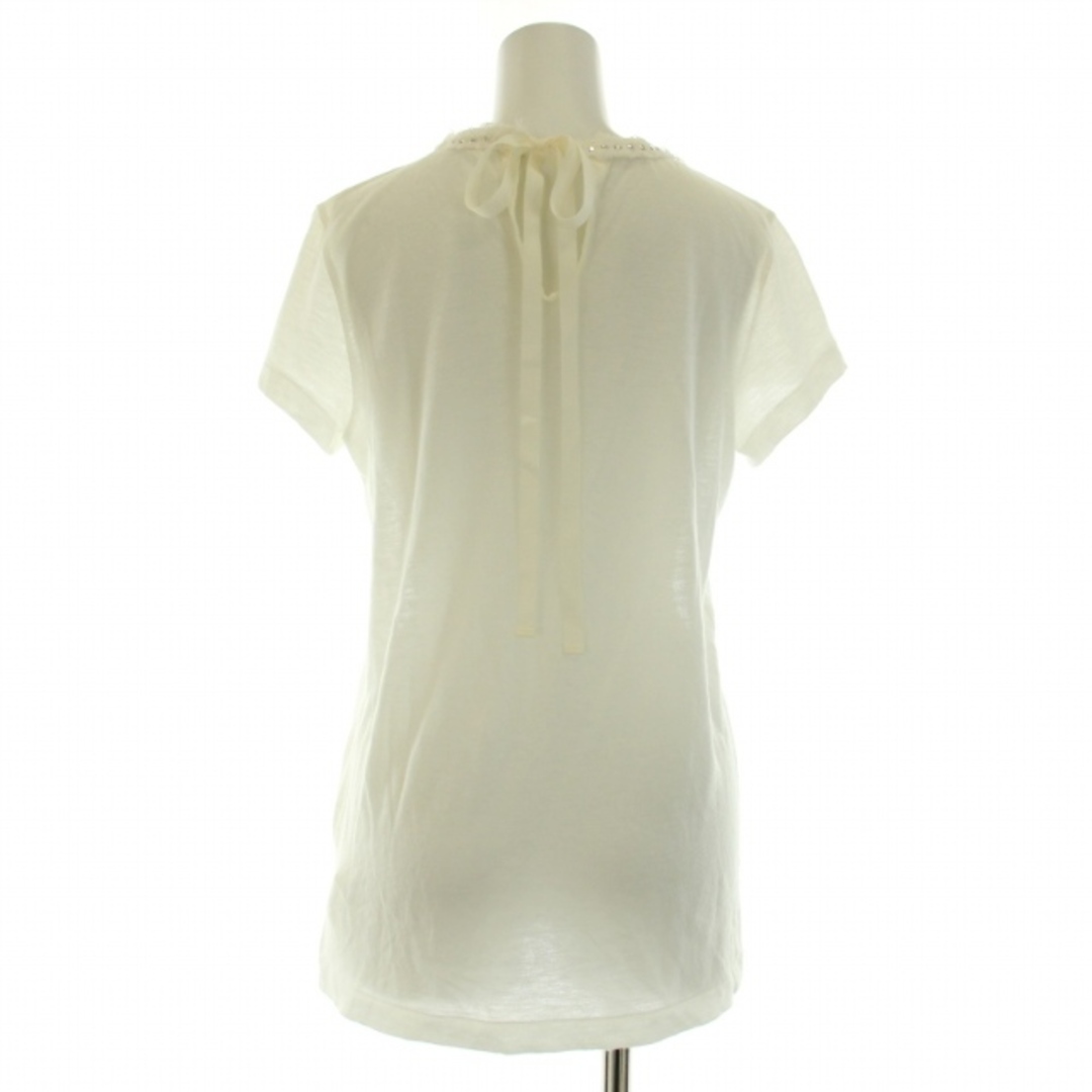 sacai luck(サカイラック)のサカイラック Tシャツ カットソー 半袖 クルーネック スタッズ 2 M 白 レディースのトップス(Tシャツ(半袖/袖なし))の商品写真