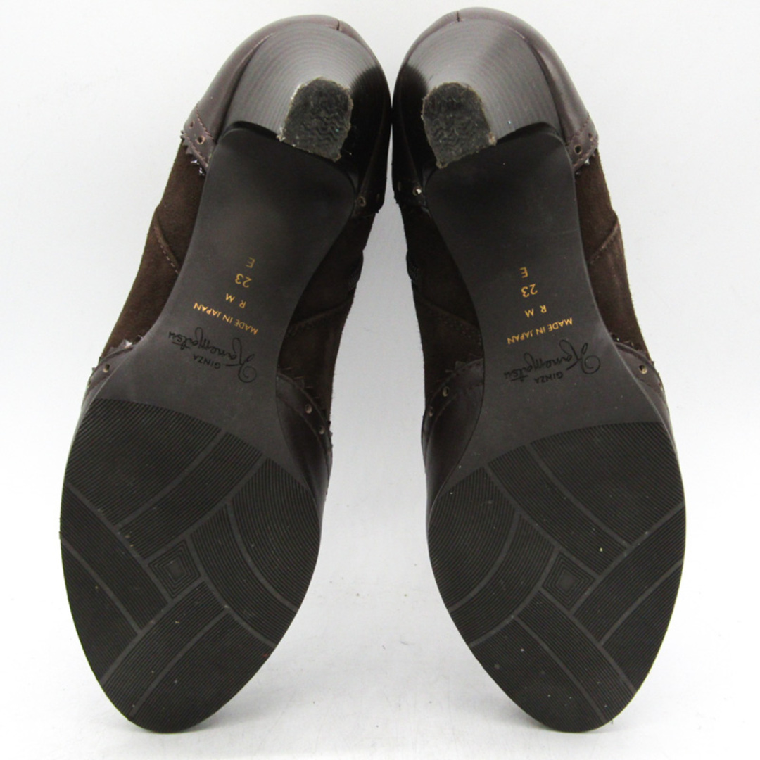 銀座かねまつ ショートブーツ ラウンドトゥ スウェード ブランド 靴 シューズ 日本製 レディース 23サイズ ブラウン Kanematsu レディースの靴/シューズ(ブーツ)の商品写真