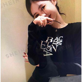 シーイン(SHEIN)の【新品未使用】SHEIN 文字グラフィックTシャツ(Tシャツ(長袖/七分))