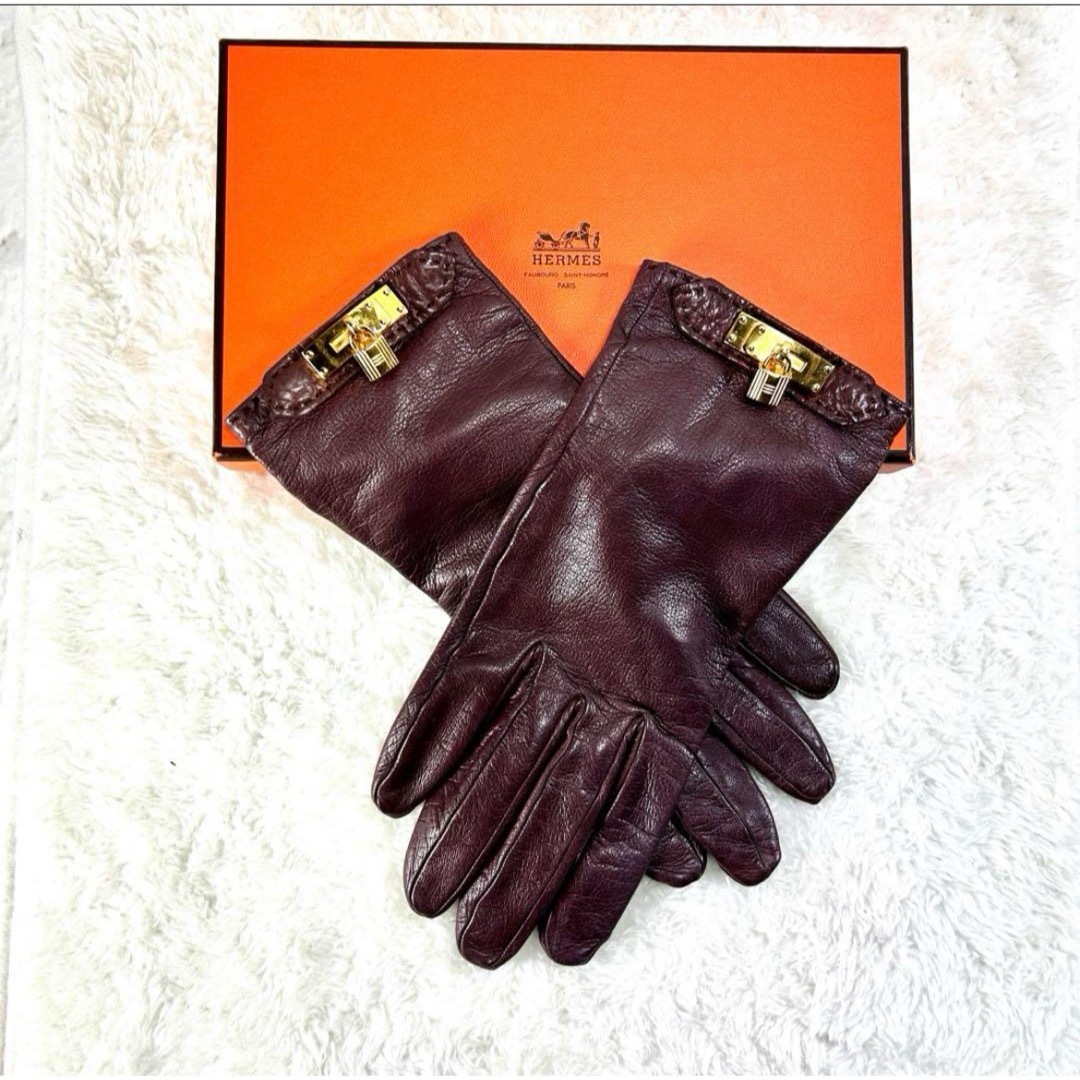 Hermes(エルメス)のエルメス　HERMES レザーグローブ　ソヤ　ケリー　手袋 レディースのファッション小物(手袋)の商品写真