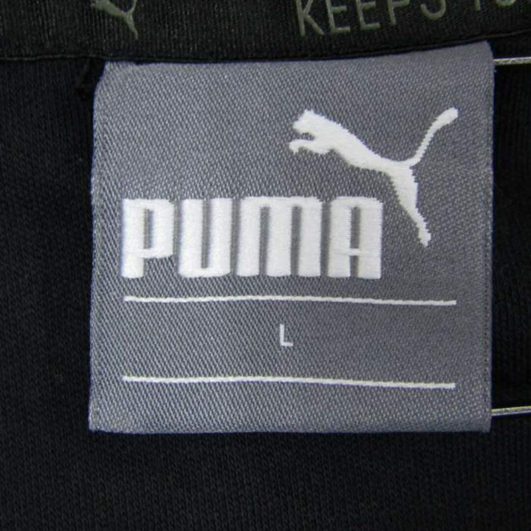 PUMA(プーマ)のプーマ 半袖Tシャツ クロップドT ロゴT スポーツウエア レディース Lサイズ ブラック×ホワイト PUMA レディースのトップス(Tシャツ(半袖/袖なし))の商品写真