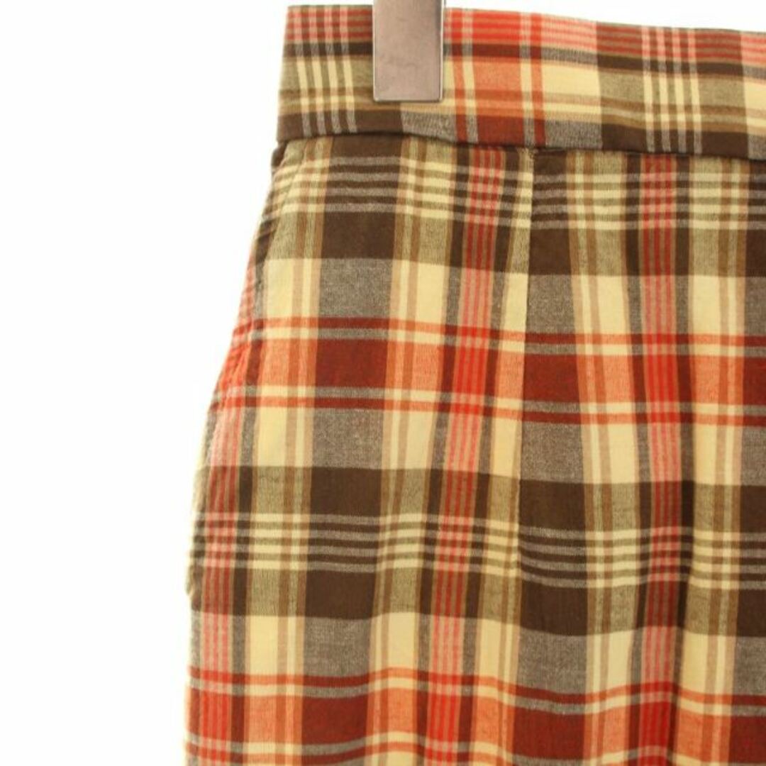 Simplicite(シンプリシテェ)のシンプリシテェ マドラスチェックタイトスカート スリット F 茶 オレンジ レディースのスカート(ロングスカート)の商品写真