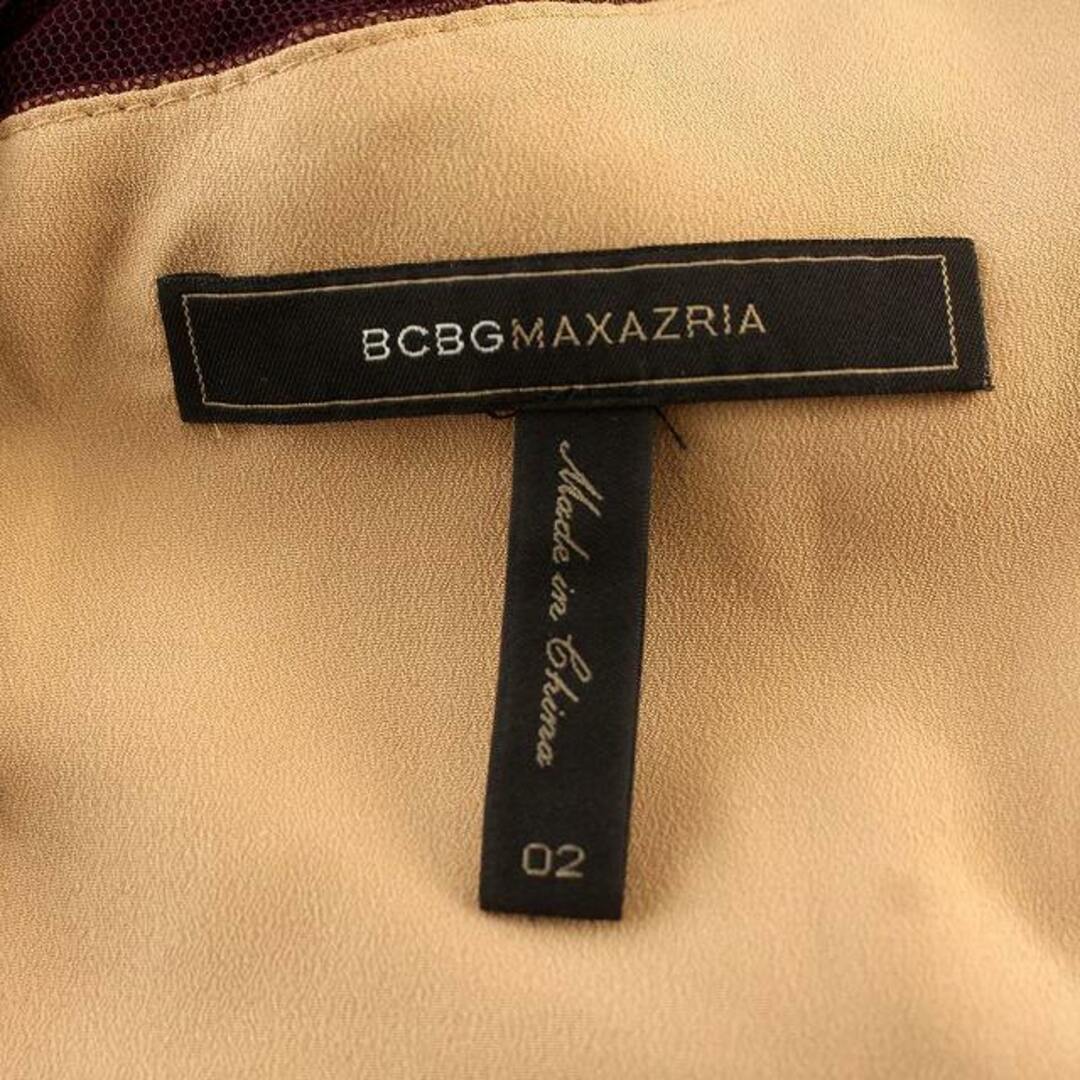 BCBGMAXAZRIA(ビーシービージーマックスアズリア)のBCBGMAXAZRIA ワンピース ノースリーブ レース 花柄 ボルドー M レディースのワンピース(ロングワンピース/マキシワンピース)の商品写真