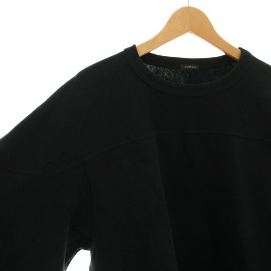 COMOLI フットボールTシャツ ロンT クルーネック 長袖 2 M 黒 COMOLI フットボールTシャツ ロンT クルーネック 長袖 2 M 黒
