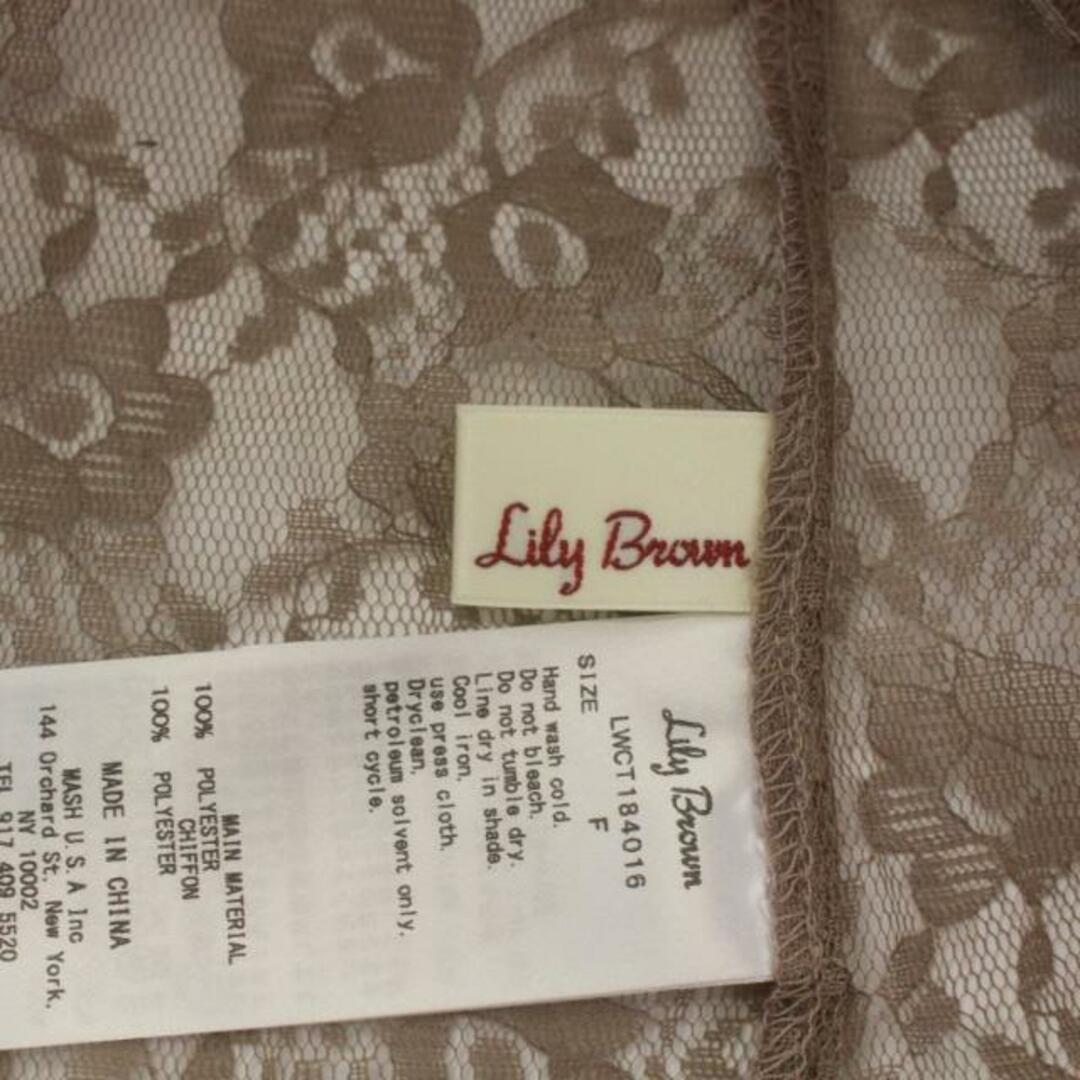 Lily Brown(リリーブラウン)のリリーブラウン 異素材シャーリングレーストップス シャツ F 茶 ピンク  レディースのトップス(シャツ/ブラウス(長袖/七分))の商品写真