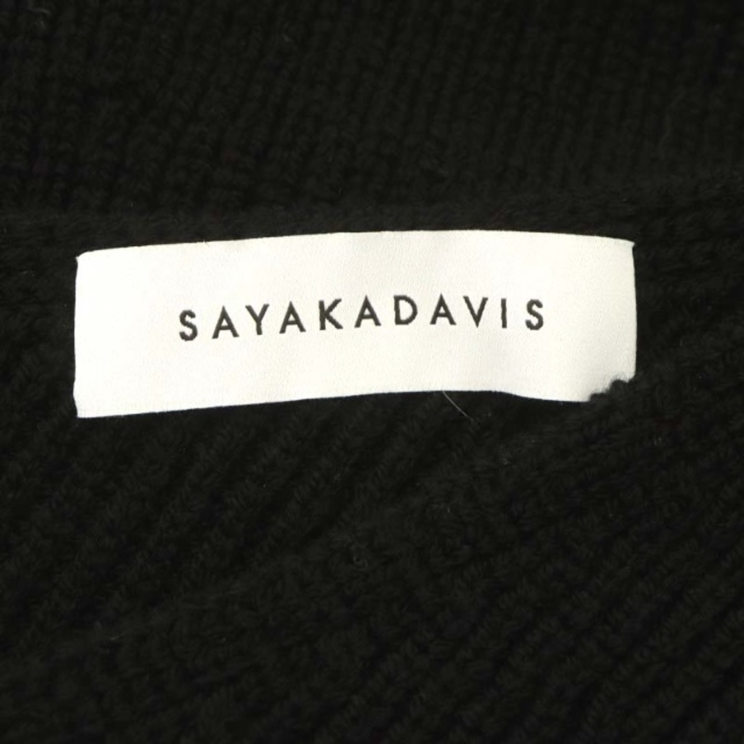 サヤカデイヴィス Vネック バルーンスリーブ ニット セーター 長袖 P 黒 レディースのトップス(ニット/セーター)の商品写真