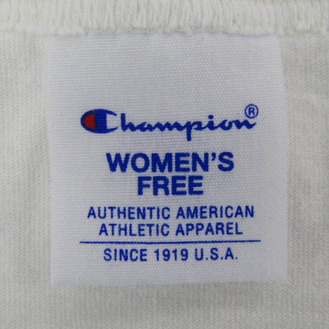 Champion(チャンピオン)のチャンピオン 半袖Tシャツ 無地 袖ロゴ スポーツウエア レディース Fサイズ ホワイト Champion レディースのトップス(Tシャツ(半袖/袖なし))の商品写真