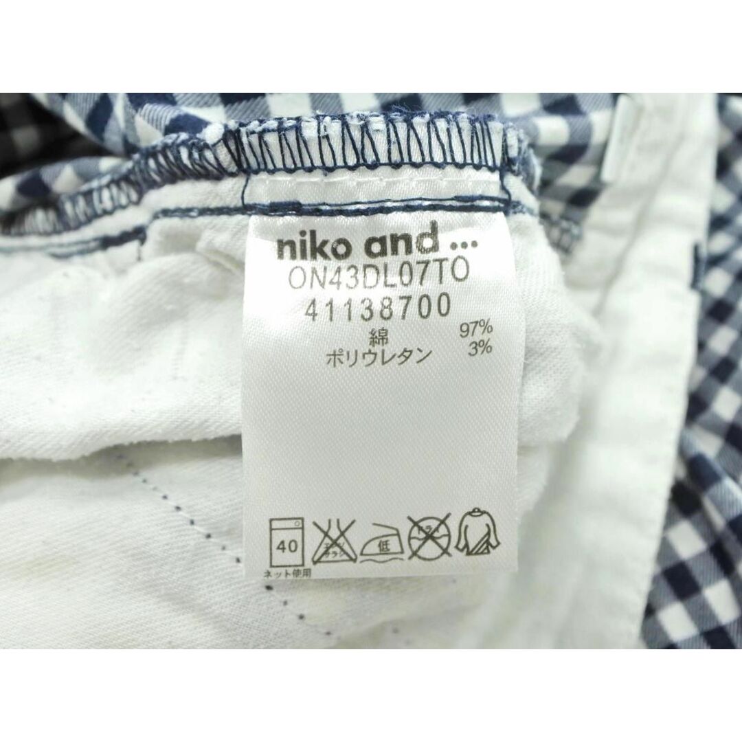 niko and...(ニコアンド)のniko and ニコ アンド ギンガムチェック クロップド パンツ sizeL/白ｘ紺 ■◇ レディース レディースのパンツ(クロップドパンツ)の商品写真