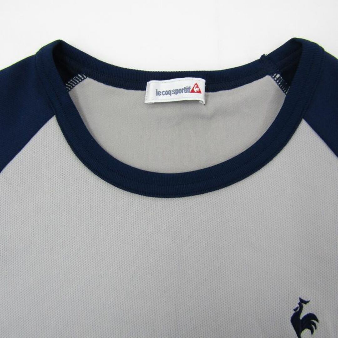 le coq sportif(ルコックスポルティフ)のルコックスポルティフ 長袖Tシャツ ラグランT ワンポイントロゴ スポーツウエア レディース Mサイズ グレー×紺 le coq sportif レディースのトップス(Tシャツ(長袖/七分))の商品写真