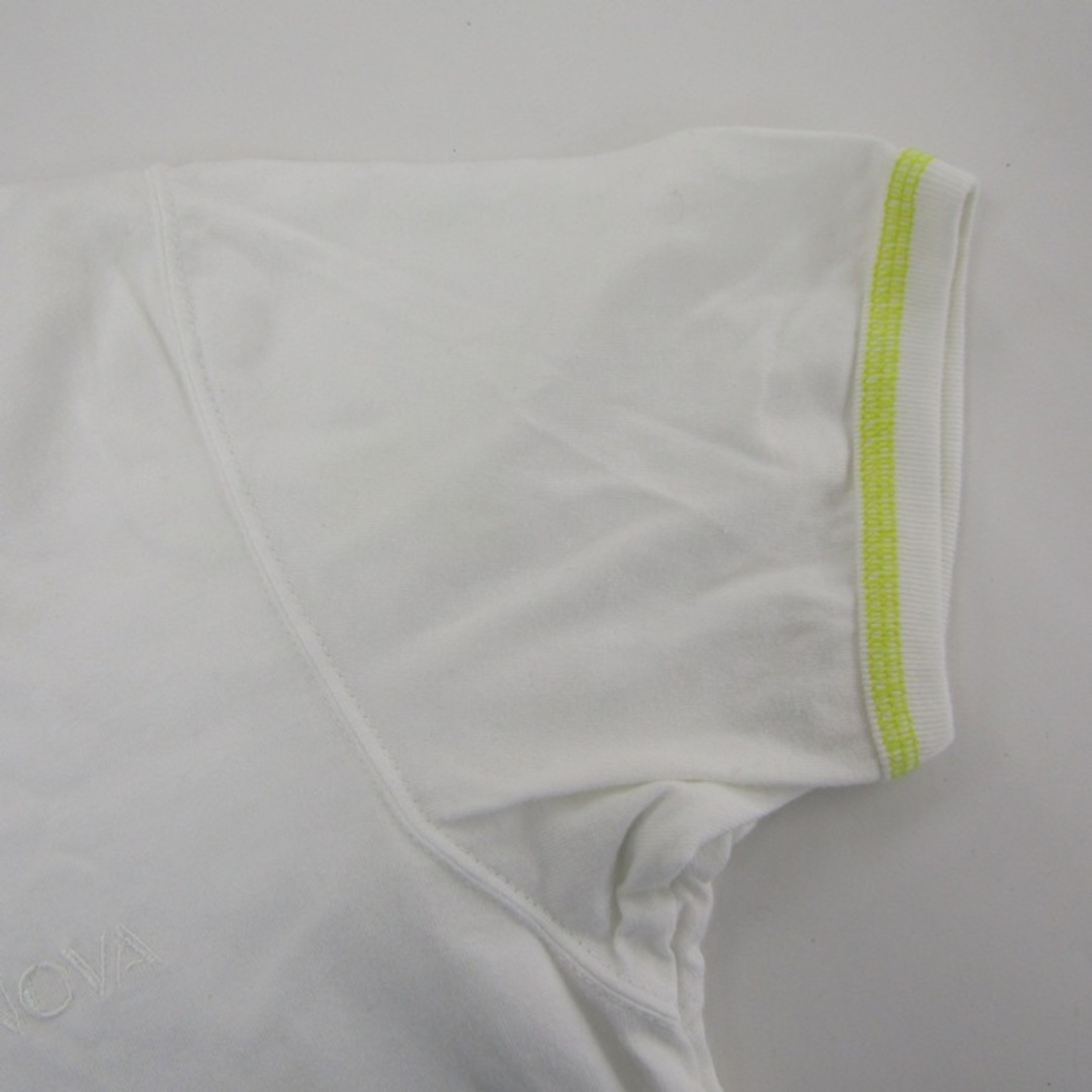 エバノバ 半袖Tシャツ チェック柄 クラビオン ミズノ 日本製 レディース Lサイズ ホワイト×イエロー EVANOVA レディースのトップス(Tシャツ(半袖/袖なし))の商品写真