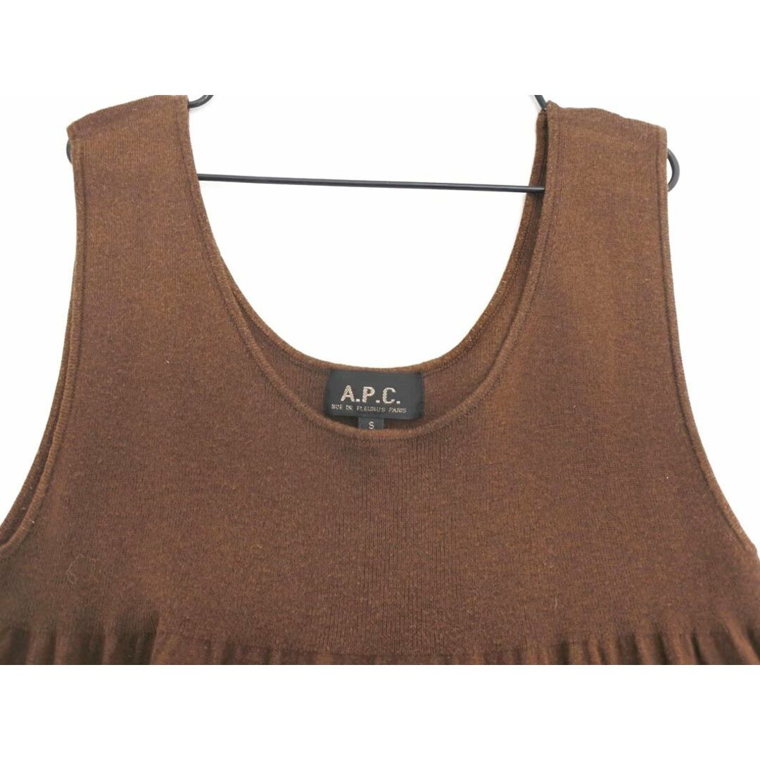 A.P.C(アーペーセー)のA.P.C. アーペーセー シルク混 ノースリーブ ニット セーター sizeS/茶 ■◇ レディース レディースのトップス(ニット/セーター)の商品写真