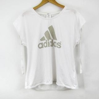 アディダス(adidas)のアディダス 半袖Tシャツ ロゴT メッシュ スポーツウエア レディース Lサイズ ホワイト adidas(Tシャツ(半袖/袖なし))