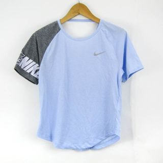 ナイキ(NIKE)のナイキ 半袖Tシャツ ドライフィット ラグラン袖 スポーツウエア レディース Sサイズ ブルー×グレー NIKE(Tシャツ(半袖/袖なし))