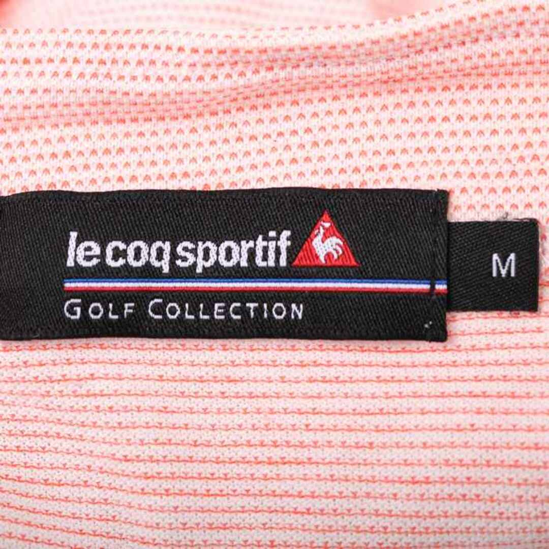 le coq sportif(ルコックスポルティフ)のルコックスポルティフ 半袖ポロシャツ ハーフジップ ハイネック ゴルフウエア メンズ Mサイズ オレンジ le coq sportif メンズのトップス(ポロシャツ)の商品写真