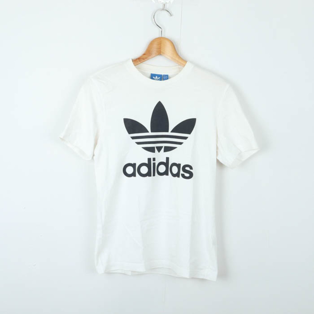 adidas(アディダス)のアディダス 半袖Tシャツ ロゴT スポーツウエア コットン100% メンズ XSサイズ ホワイト×ブラック adidas メンズのトップス(Tシャツ/カットソー(半袖/袖なし))の商品写真