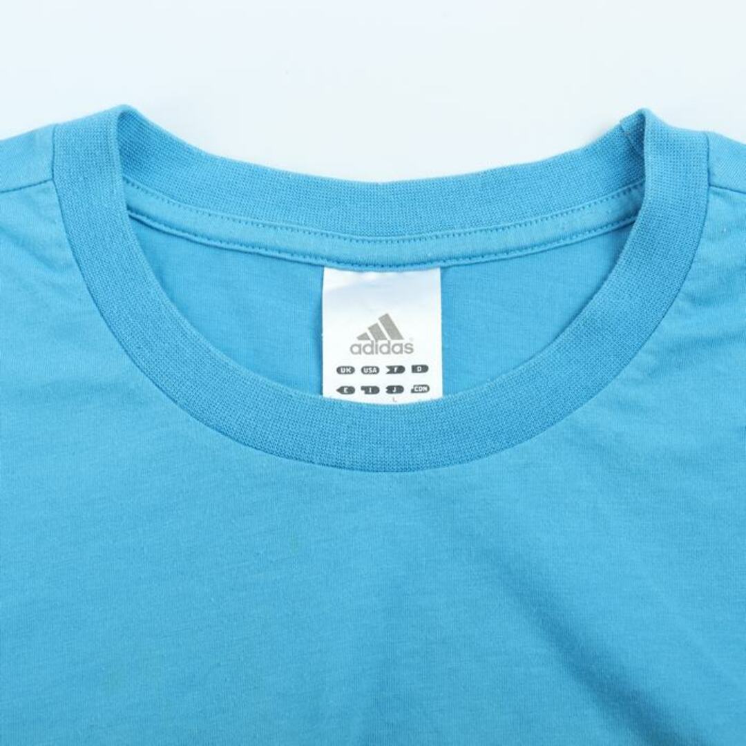 adidas(アディダス)のアディダス 半袖Tシャツ グラフィックT スポーツウエア メンズ Lサイズ ブルー×ブラウン adidas メンズのトップス(Tシャツ/カットソー(半袖/袖なし))の商品写真