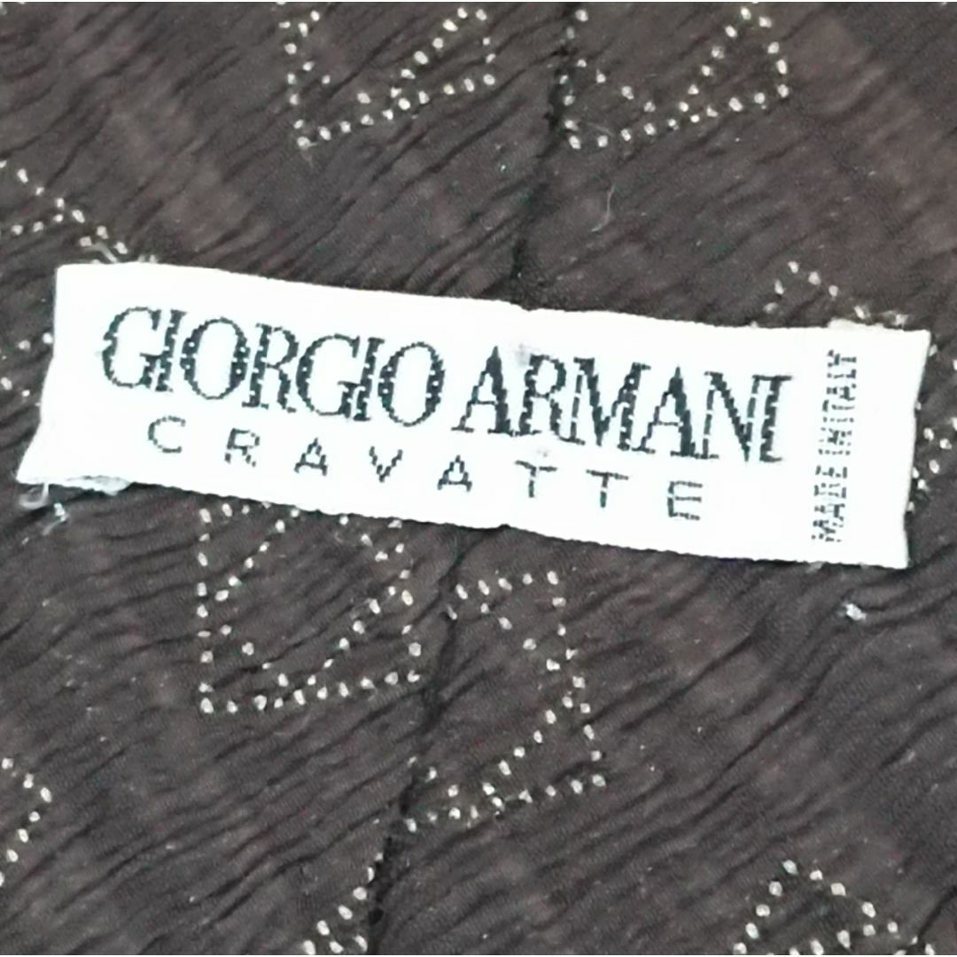 Giorgio Armani(ジョルジオアルマーニ)のジョルジオアルマーニ ネクタイ　ワイドタイ　総柄・小紋柄　ブラウン　シルク メンズのファッション小物(ネクタイ)の商品写真