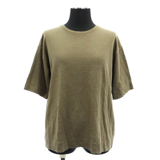 ロンハーマン(Ron Herman)のロンハーマン リネンクルーネックTシャツ 半袖 オーバーサイズ XS 茶(Tシャツ(半袖/袖なし))