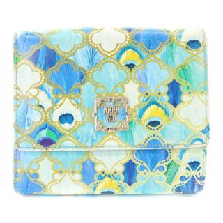 ANNA SUI - アナスイ ANNA SUI がま口 三つ折り財布 ロゴ 水色 ブルー 青