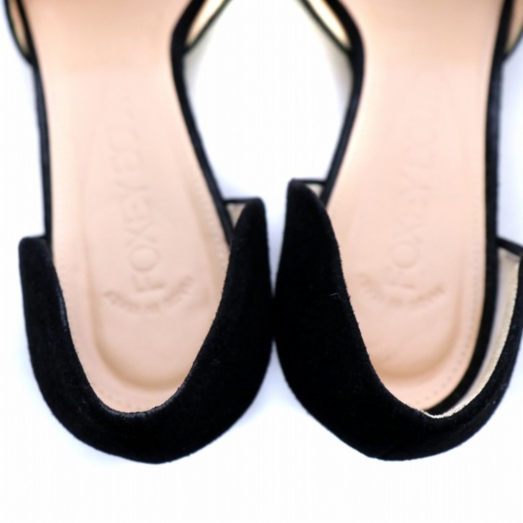 フォクシーブティック パンプス オープントゥ ヌバック 34.5 21.5㎝ 黒 レディースの靴/シューズ(ハイヒール/パンプス)の商品写真
