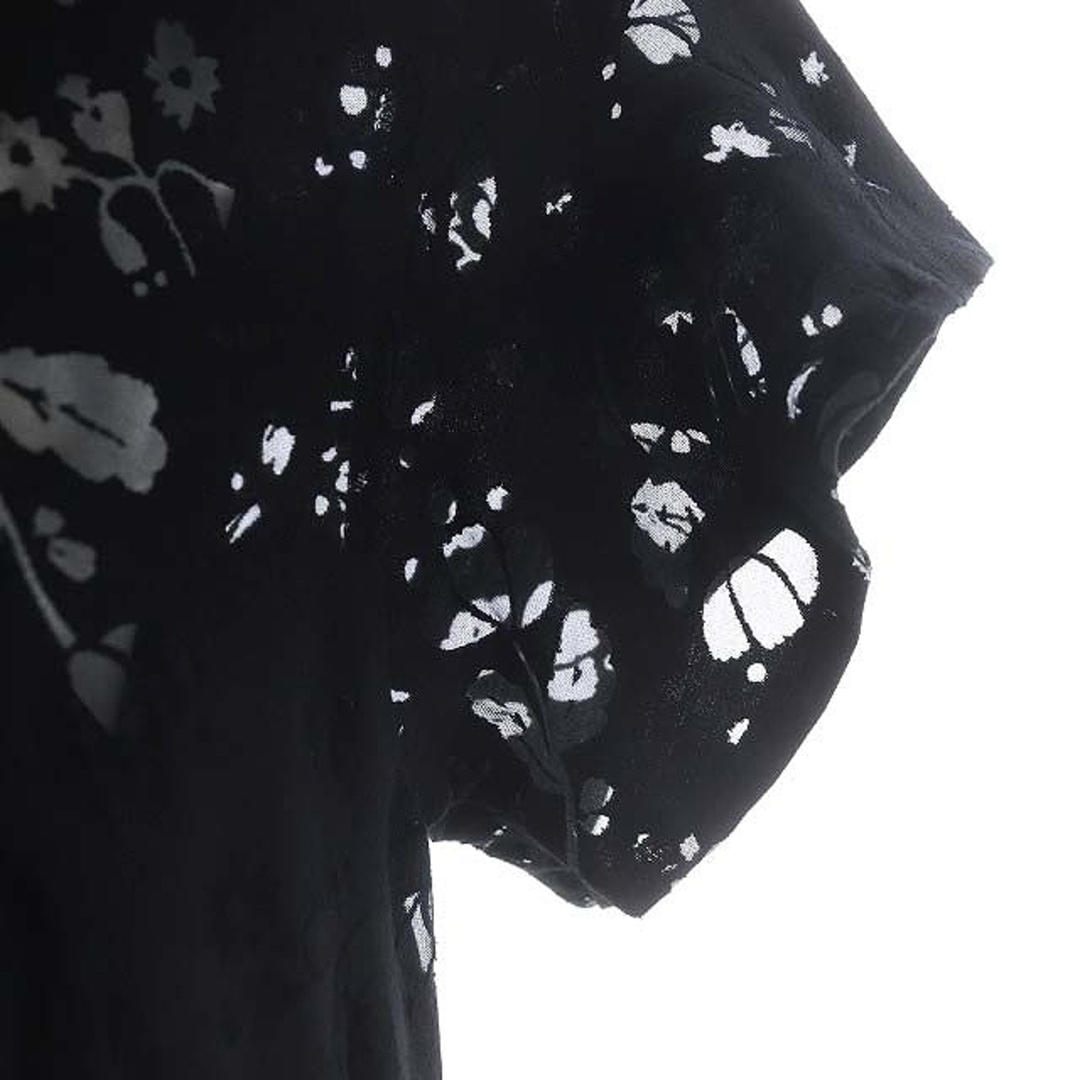 bulle de savon(ビュルデサボン)のビュルデサボン 花柄 半袖 ワンピース 半袖 インナーワンピ付き  F 黒 レディースのワンピース(ロングワンピース/マキシワンピース)の商品写真